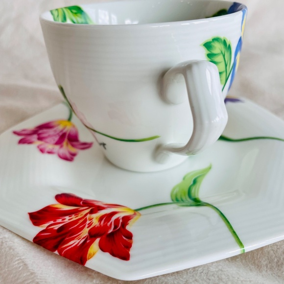 Rare KENZO MAISON Teacup & Saucer Oriental Lillies Aito Japan - Picture 11 of 14